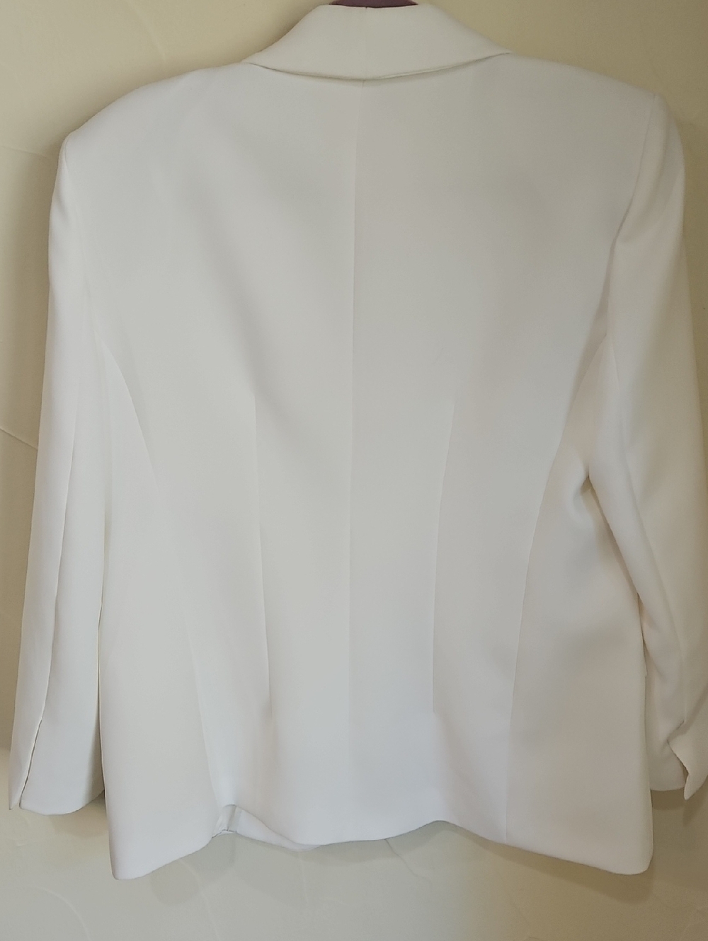 NWT Zara White Shawl Collar Blazer Size XL Shoulder Pads Lined - Picture 7 of 7